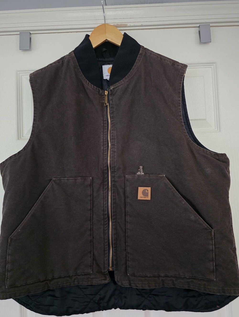 Carhartt Vest Men Brown Duck Canvas Quilt Lined VO2 DKB Vintage Deadstock XL